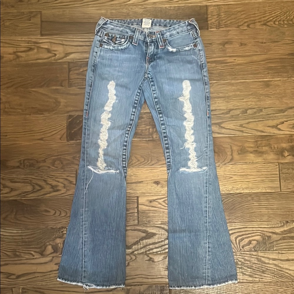 True Religion, Women's Distressed Blue Jeans
